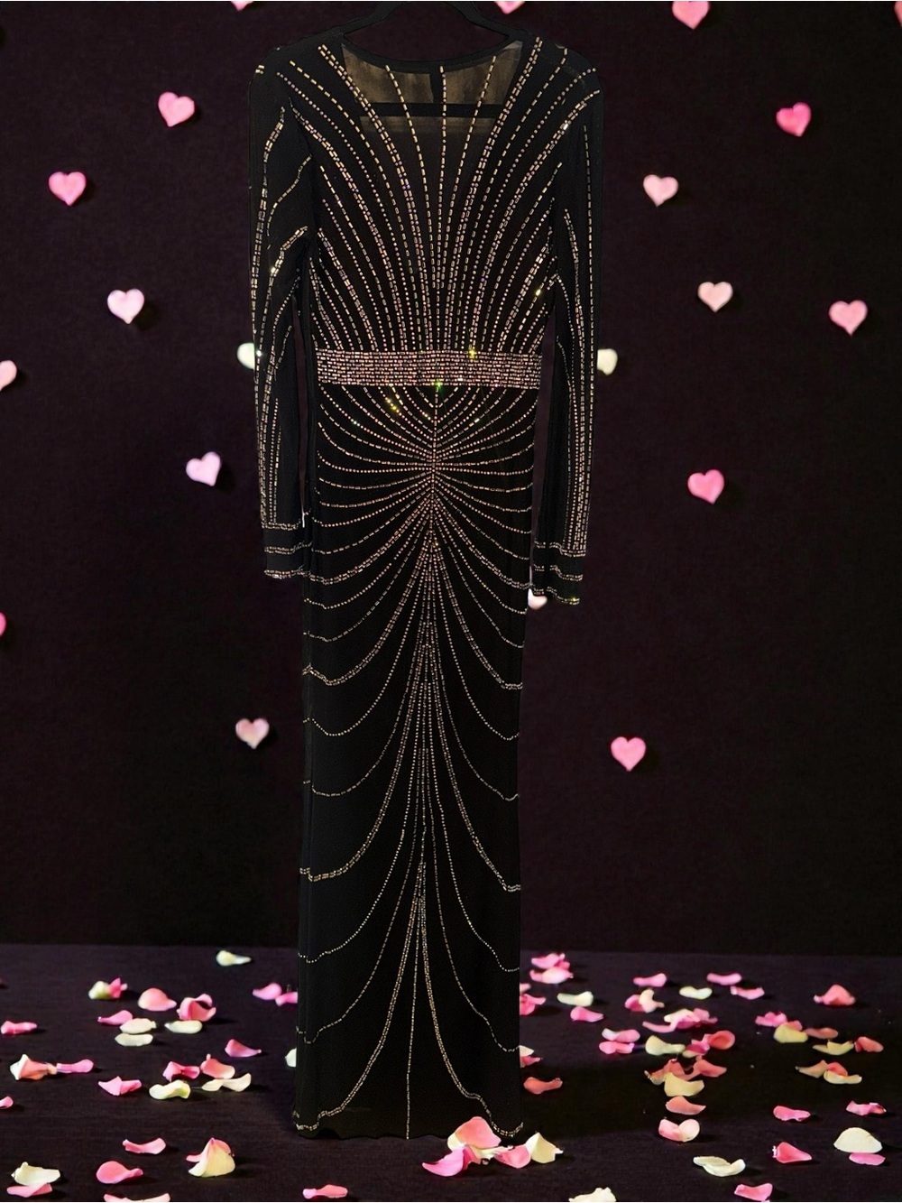 Windsor Black Rhinestone Embellished Formal Gown Size Large - Picture 17 of 17